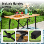 Captiva Designs Ensemble de bar 5 pièces comprenant une table de bar rectangulaire en métal finition aspect bois et des tabourets de bar pivotants en textilène.