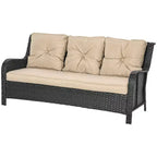 3-Seater Outdoor Sofa w/ 4 Thick Cushions, Outdoor Couch
