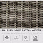 4 Pieces Patio Furniture Set with Cushions, Outdoor Wicker Conversation Sofa Sets, Aluminum Frame Sofa Sets for Backyard, Poolside, Garden