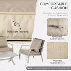 4 Pieces Patio Furniture Set with Cushions, Outdoor Wicker Conversation Sofa Sets, Aluminum Frame Sofa Sets for Backyard, Poolside, Garden