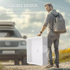 3.4ft Folding Ice Cooler Table with Drain, Fill and Chill Table Outdoor Table Cooler with Storage Shelf, Drink Cooler for Parties Picnic BBQ