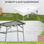 3.4ft Folding Ice Cooler Table with Drain, Fill and Chill Table Outdoor Table Cooler with Storage Shelf, Drink Cooler for Parties Picnic BBQ