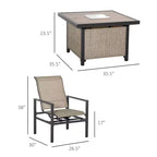 Ensemble de salle à manger 5 pièces pour patio de jardin, table avec seau à glace intégré, 4 chaises à bascule