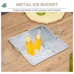 Ensemble de salle à manger 5 pièces pour patio de jardin, table avec seau à glace intégré, 4 chaises à bascule