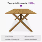 PURPLE LEAF Patio Dining Set All-Weather Wicker Aluminium Outdoor Table and Chairs Set for Backyard Decor Kitchen Modern Furniture Set