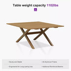 PURPLE LEAF Patio Dining Set All-Weather Wicker Aluminium Outdoor Table and Chairs Set for Backyard Decor Kitchen Modern Furniture Set