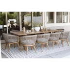 PURPLE LEAF Patio Dining Set All-Weather Wicker Aluminium Outdoor Table and Chairs Set for Backyard Decor Kitchen Modern Furniture Set