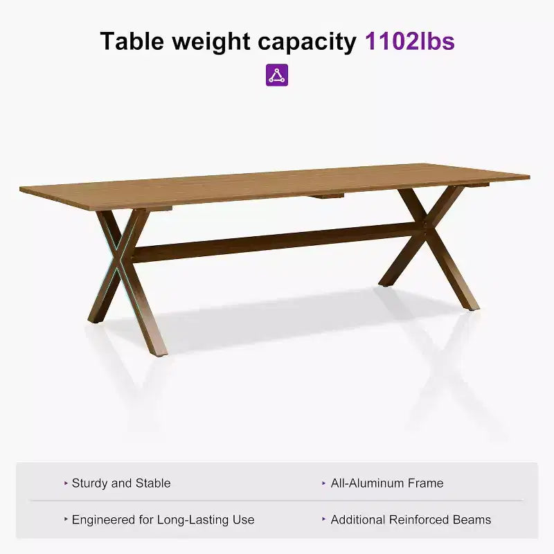 PURPLE LEAF Patio Dining Set All-Weather Wicker Aluminium Outdoor Table and Chairs Set for Backyard Decor Kitchen Modern Furniture Set