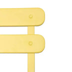 1 ensemble de 3 pièces en métal comprenant des chaises et tables de bistrot de terrasse ou balcon, de couleur jaune.