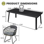 Ensembles de salle à manger Crestlive Products 7/9 pièces avec table en aluminium et fauteuils en rotin avec coussin
