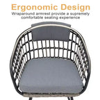 Ensembles de salle à manger Crestlive Products 7/9 pièces avec table en aluminium et fauteuils en rotin avec coussin