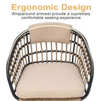 Ensembles de salle à manger Crestlive Products 7/9 pièces avec table en aluminium et fauteuils en rotin avec coussin