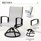 Ensembles de salle à manger d'extérieur en aluminium Crestlive Products Table de salle à manger de patio avec fauteuils semi-ronds classiques pour 6 à 10 personnes