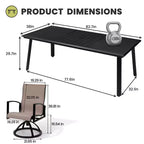Ensembles de salle à manger d'extérieur en aluminium Crestlive Products Table de salle à manger de patio avec fauteuils semi-ronds classiques pour 6 à 10 personnes