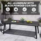 Ensembles de salle à manger d'extérieur en aluminium Crestlive Products Table de salle à manger de patio avec fauteuils semi-ronds classiques pour 6 à 10 personnes