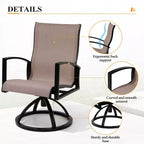 Ensembles de salle à manger d'extérieur en aluminium Crestlive Products Table de salle à manger de patio avec fauteuils semi-ronds classiques pour 6 à 10 personnes