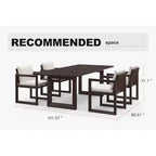 Ensemble de salle à manger d'extérieur PURPLE LEAF, ensemble de table et chaises de patio de luxe en aluminium avec coussin épais amovible