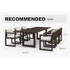Ensemble de salle à manger d'extérieur PURPLE LEAF, ensemble de table et chaises de patio de luxe en aluminium avec coussin épais amovible