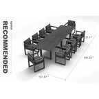 Ensemble de salle à manger d'extérieur PURPLE LEAF, ensemble de table et chaises de patio de luxe en aluminium avec coussin épais amovible