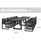 Ensemble de salle à manger d'extérieur PURPLE LEAF, ensemble de table et chaises de patio de luxe en aluminium avec coussin épais amovible