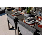 Ensemble de salle à manger d'extérieur PURPLE LEAF, ensemble de table et chaises de patio de luxe en aluminium avec coussin épais amovible