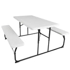 Ensemble table de pique-nique pliante banc intérieur et extérieur avec texture aspect bois