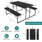 Ensemble table de pique-nique pliante banc intérieur et extérieur avec texture aspect bois