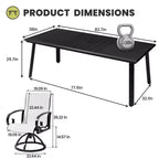 Crestlive Products – Ensembles de salle à manger d'extérieur en aluminium, table de salle à manger de terrasse avec fauteuils ergonomiques pour 6 à 10 personnes