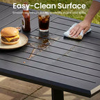 Crestlive Products – Ensembles de salle à manger d'extérieur en aluminium, table de salle à manger de terrasse avec fauteuils ergonomiques pour 6 à 10 personnes