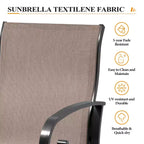 Crestlive Products – Ensembles de salle à manger d'extérieur en aluminium, table de salle à manger de terrasse avec fauteuils ergonomiques pour 6 à 10 personnes