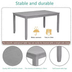 MAYEERTY 6-Piece Dining Set for 6, Wooden Rectangular Table + 4 Upholstered Chairs & Bench, Gray