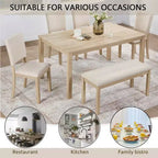 MAYEERTY 5-Piece 47.3 Modern Round Dining Set, 4 Upholstered Chairs, Antique Black & Beige