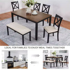 MAYEERTY 5-Piece Modern Dining Set, Wood Table with 4 Chairs, Grey & White Two Tone