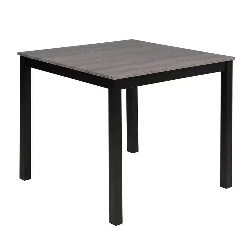 MAYEERTY 6-Piece Wooden Dining Set, 4 Chairs & Bench for 6, Light Grey & Black Two Tone