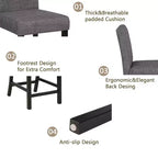 MAYEERTY 6-Piece Wooden Dining Set, 4 Chairs & Bench for 6, Light Grey & Black Two Tone