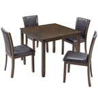MAYEERTY Ensemble table à manger moderne 6 pièces, Table en bois avec 4 chaises et un banc, Gris