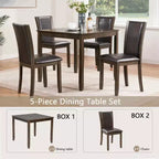 MAYEERTY Ensemble table à manger moderne 6 pièces, Table en bois avec 4 chaises et un banc, Gris