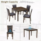 MAYEERTY Ensemble table à manger moderne 6 pièces, Table en bois avec 4 chaises et un banc, Gris