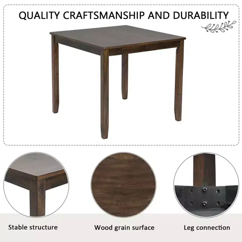 MAYEERTY Ensemble table à manger moderne 6 pièces, Table en bois avec 4 chaises et un banc, Gris