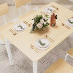 Ensemble de salle à manger pour 4 personnes, table et chaises de cuisine 5 pièces, ensemble de salle à manger rectangulaire avec 4 chaises, ensemble de table de cuisine peu encombrant