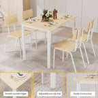 Ensemble de salle à manger pour 4 personnes, table et chaises de cuisine 5 pièces, ensemble de salle à manger rectangulaire avec 4 chaises, ensemble de table de cuisine peu encombrant