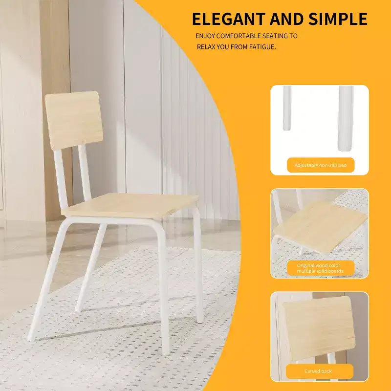 Ensemble de salle à manger pour 4 personnes, table et chaises de cuisine 5 pièces, ensemble de salle à manger rectangulaire avec 4 chaises, ensemble de table de cuisine peu encombrant
