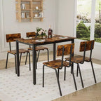 Ensemble de salle à manger pour 4 personnes, table et chaises de cuisine 5 pièces, ensemble de salle à manger rectangulaire avec 4 chaises, ensemble de table de cuisine peu encombrant