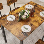 Ensemble de salle à manger pour 4 personnes, table et chaises de cuisine 5 pièces, ensemble de salle à manger rectangulaire avec 4 chaises, ensemble de table de cuisine peu encombrant
