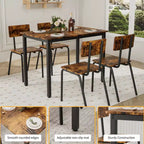 Ensemble de salle à manger pour 4 personnes, table et chaises de cuisine 5 pièces, ensemble de salle à manger rectangulaire avec 4 chaises, ensemble de table de cuisine peu encombrant