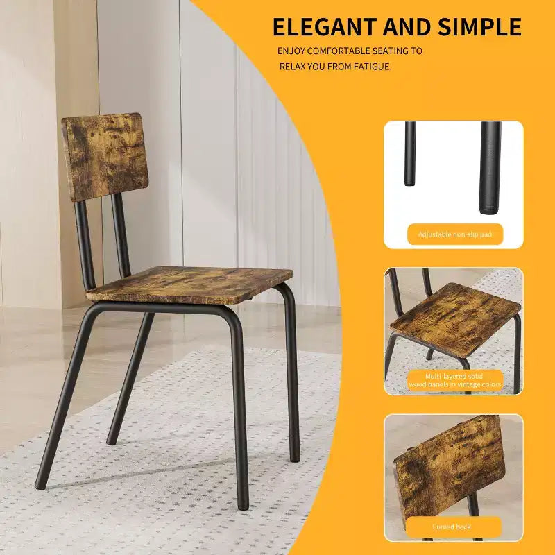 Ensemble de salle à manger pour 4 personnes, table et chaises de cuisine 5 pièces, ensemble de salle à manger rectangulaire avec 4 chaises, ensemble de table de cuisine peu encombrant