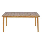 7PCS Outdoor Dining Set Patio Furniture Set with 6 Wicker Chairs & 1 Teak-Finish Dining Table, Acacia Wood Tabletop - ModernLuxe