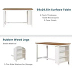 Ensemble de salle à manger 5 pièces hauteur comptoir, ensemble de table de bar en bois rustique de style ferme avec 4 chaises rembourrées, ensemble table et chaises pour la cuisine