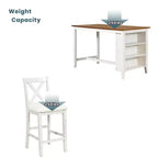 Ensemble de salle à manger 5 pièces hauteur comptoir, ensemble de table de bar en bois rustique de style ferme avec 4 chaises rembourrées, ensemble table et chaises pour la cuisine