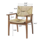 Christopher Knight Home Nan Farmhouse 5 Piece Outdoor Acacia Wood Dining Set with 4 Wicker Armchairs